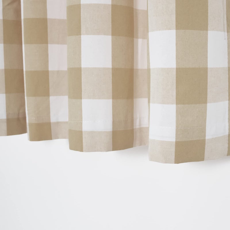 NATUS WEAVER 3 Pc Cotton Classic Country Farmhouse Kitchen Window Curtain -Beige & White Buffalo Check Tier & Valance Set, 54" x 18" / 27" x 36" - Image 3